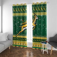 South Africa Christmas Rugby Window Curtain Springboks Geseende Kersfees - Wonder Print Shop
