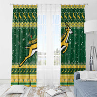 South Africa Christmas Rugby Window Curtain Springboks Geseende Kersfees - Wonder Print Shop