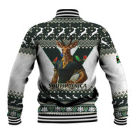 South Africa Christmas Rugby Baseball Jacket Springboks Mascot Mix African Pattern - Wonder Print Shop