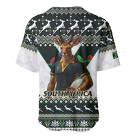 South Africa Christmas Rugby Baseball Jersey Springboks Mascot Mix African Pattern - Wonder Print Shop