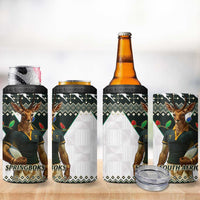 South Africa Christmas Rugby 4 in 1 Can Cooler Tumbler Springboks Mascot Mix African Pattern - Wonder Print Shop