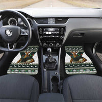 South Africa Christmas Rugby Car Mats Springboks Mascot Mix African Pattern - Wonder Print Shop