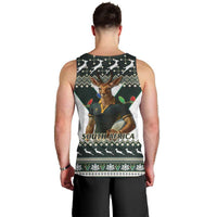 South Africa Christmas Rugby Men Tank Top Springboks Mascot Mix African Pattern - Wonder Print Shop