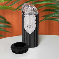 Liberia Black Kpelle Traditional Pattern 4 in 1 Can Cooler Tumbler - Wonder Print Shop