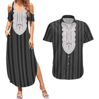 Liberia Black Kpelle Traditional Pattern Couples Matching Summer Maxi Dress and Hawaiian Shirt - Wonder Print Shop