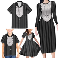 Liberia Black Kpelle Traditional Pattern Family Matching Long Sleeve Bodycon Dress and Hawaiian Shirt - Wonder Print Shop