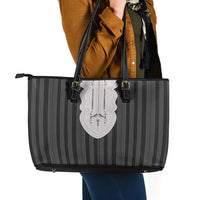 Liberia Black Kpelle Traditional Pattern Leather Tote Bag - Wonder Print Shop