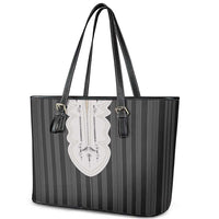 Liberia Black Kpelle Traditional Pattern Leather Tote Bag - Wonder Print Shop