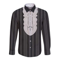 Liberia Black Kpelle Traditional Pattern Long Sleeve Button Shirt - Wonder Print Shop