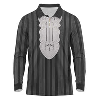 Liberia Black Kpelle Traditional Pattern Long Sleeve Polo Shirt - Wonder Print Shop