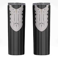 Liberia Black Kpelle Traditional Pattern Skinny Tumbler - Wonder Print Shop