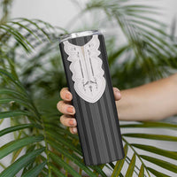 Liberia Black Kpelle Traditional Pattern Skinny Tumbler - Wonder Print Shop