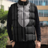 Liberia Black Kpelle Traditional Pattern Sleeveless Puffer Jacket - Wonder Print Shop