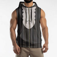 Liberia Black Kpelle Traditional Pattern Sleeveless Zip Hoodie - Wonder Print Shop