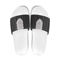 Liberia Black Kpelle Traditional Pattern Slide Sandals - Wonder Print Shop