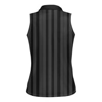 Liberia Black Kpelle Traditional Pattern Women Sleeveless Polo Shirt - Wonder Print Shop