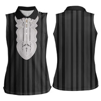 Liberia Black Kpelle Traditional Pattern Women Sleeveless Polo Shirt - Wonder Print Shop