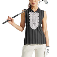 Liberia Black Kpelle Traditional Pattern Women Sleeveless Polo Shirt - Wonder Print Shop