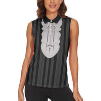 Liberia Black Kpelle Traditional Pattern Women Sleeveless Polo Shirt - Wonder Print Shop