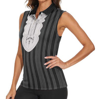 Liberia Black Kpelle Traditional Pattern Women Sleeveless Polo Shirt - Wonder Print Shop