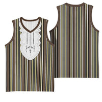 Liberia Brown Kpelle Traditional Pattern Basketball Jersey - Wonder Print Shop