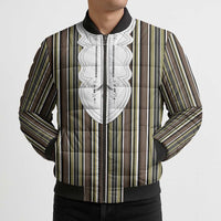 Liberia Brown Kpelle Traditional Pattern Bomber Puffer Jacket - Wonder Print Shop