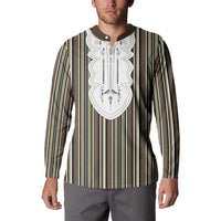Liberia Brown Kpelle Traditional Pattern Button Sweatshirt - Wonder Print Shop