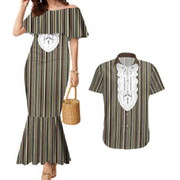 Liberia Brown Kpelle Traditional Pattern Couples Matching Mermaid Dress and Hawaiian Shirt - Wonder Print Shop
