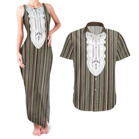 Liberia Brown Kpelle Traditional Pattern Couples Matching Tank Maxi Dress and Hawaiian Shirt - Wonder Print Shop