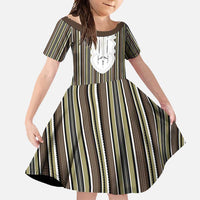 Liberia Brown Kpelle Traditional Pattern Family Matching Mermaid Dress and Hawaiian Shirt - Wonder Print Shop