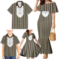 Liberia Brown Kpelle Traditional Pattern Family Matching Mermaid Dress and Hawaiian Shirt - Wonder Print Shop