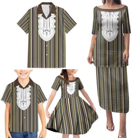 Liberia Brown Kpelle Traditional Pattern Family Matching Puletasi and Hawaiian Shirt - Wonder Print Shop