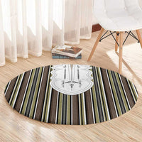 Liberia Brown Kpelle Traditional Pattern Round Carpet - Wonder Print Shop