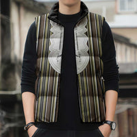 Liberia Brown Kpelle Traditional Pattern Sleeveless Puffer Jacket - Wonder Print Shop