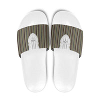 Liberia Brown Kpelle Traditional Pattern Slide Sandals - Wonder Print Shop