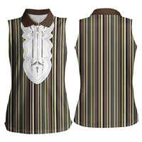 Liberia Brown Kpelle Traditional Pattern Women Sleeveless Polo Shirt - Wonder Print Shop