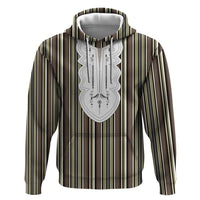 Liberia Brown Kpelle Traditional Pattern Zip Hoodie - Wonder Print Shop