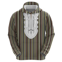 Liberia Brown Kpelle Traditional Pattern Zip Hoodie - Wonder Print Shop