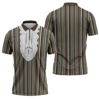Liberia Brown Kpelle Traditional Pattern Zipper Polo Shirt - Wonder Print Shop