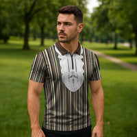 Liberia Brown Kpelle Traditional Pattern Zipper Polo Shirt - Wonder Print Shop