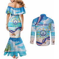 Cape Verde Morabeza Couples Matching Mermaid Dress and Long Sleeve Button Shirt Island Welcome - Wonder Print Shop