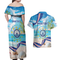 Cape Verde Morabeza Couples Matching Off Shoulder Maxi Dress and Hawaiian Shirt Island Welcome - Wonder Print Shop