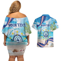 Cape Verde Morabeza Couples Matching Off Shoulder Short Dress and Hawaiian Shirt Island Welcome - Wonder Print Shop
