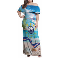 Cape Verde Morabeza Family Matching Off Shoulder Maxi Dress and Hawaiian Shirt Island Welcome - Wonder Print Shop