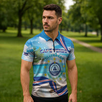 Cape Verde Morabeza Zipper Polo Shirt Island Welcome - Wonder Print Shop