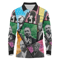 Civil Rights Leader Long Sleeve Polo Shirt Dream of Freedom - Wonder Print Shop