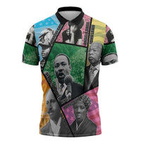 Civil Rights Leader Zipper Polo Shirt Dream of Freedom - Wonder Print Shop