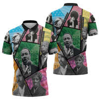 Civil Rights Leader Zipper Polo Shirt Dream of Freedom - Wonder Print Shop