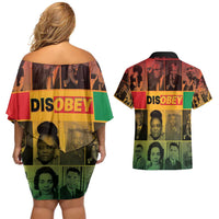 Disobey Black History Tribute Couples Matching Off Shoulder Short Dress and Hawaiian Shirt Honoring the Civil Rights Legacy - Wonder Print Shop