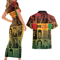 Disobey Black History Tribute Couples Matching Short Sleeve Bodycon Dress and Hawaiian Shirt Honoring the Civil Rights Legacy - Wonder Print Shop